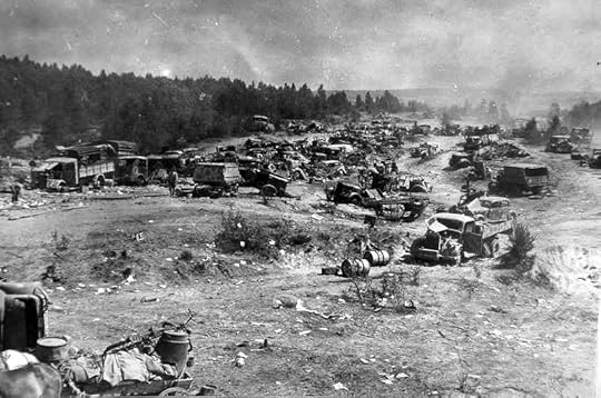 Abandoned vehicles of German 9th Army at Bobruysk, Byelorussia, July 1944 (public domain via Central Archives of the Russian Ministry of Defense: 194407)