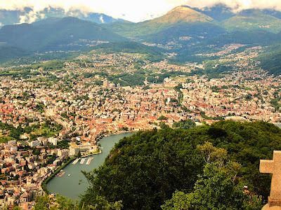Beautiful Lugano Switzerland from Monte San Salvatore