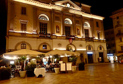 Lugano City Hall at Night Piazzo Riforma