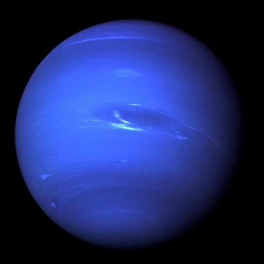 Picture of the planet Neptune against black