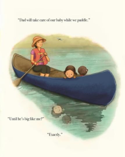 Interior spread from The Blue Canoe