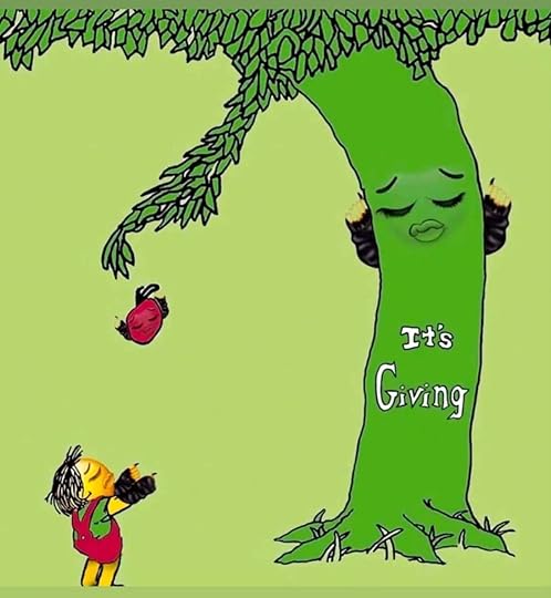 a cartoon character holding a tree