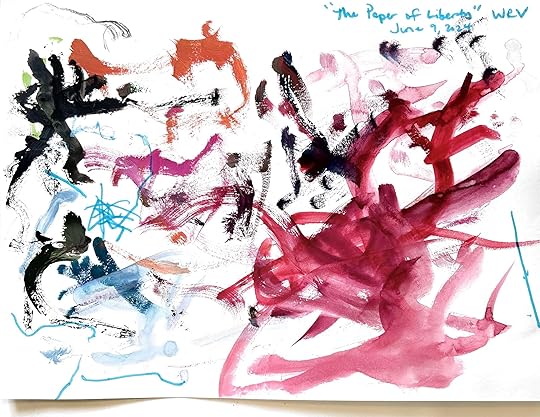 a close up of a painting