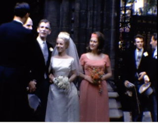 Robert Whitaker, David Whitaker, June Barry, Alethea Charlton, Trevor Bannister and James Beck at St Mary Abbots Church, 8 June 1963