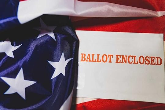 American flag with ballot
