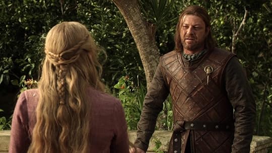 Ned Stark speaks to Cersei Lannister on Game of Thrones
