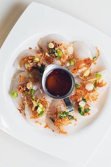 Dumplings and dipping sauce at Banh Mi Tres Bon one of the best places on the dumpling trail richmond