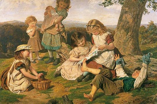 Children's Story Book by Sophie Gengembre Anderson - Public Domain. Here, of course, we see our children growing up on stories, shaping them in their formative years.