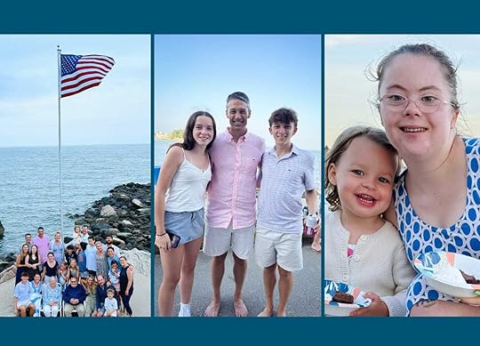 collage of photos of family celebrating the 4th of July