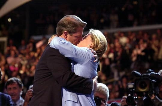 Democratic presidential candidate Al Gore kisses h