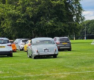 1950s Jaguar saloon back view