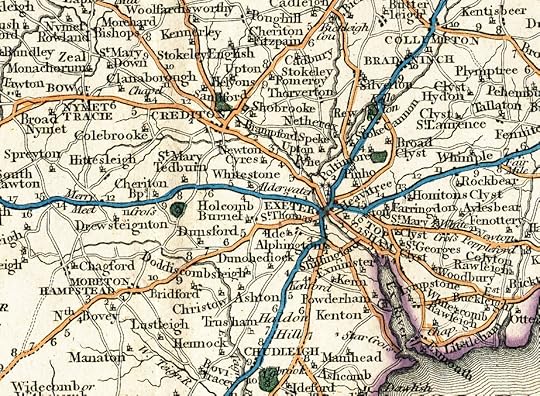 Enlarged section of Devonshire map from Cary’s New and Correct English Atlas, 1821.