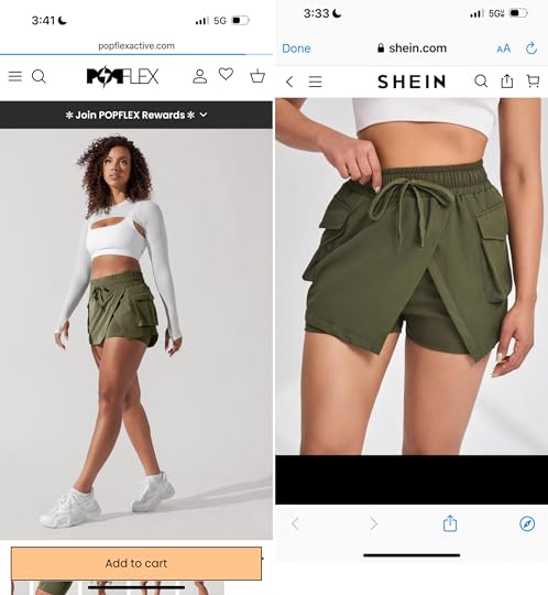Shein stealing designs popflex hiking skort
