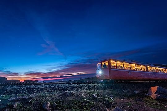 Broadmoor Manitou & Pikes Peak Cog Railway train in the dark