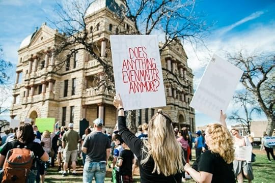 Sign in a protest reading - does anything even matter anymore? What can you do about that?