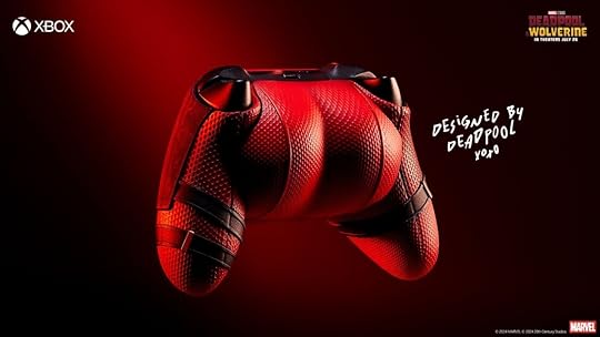 xbox controller shaped like deadpool's butt in a promotional photo