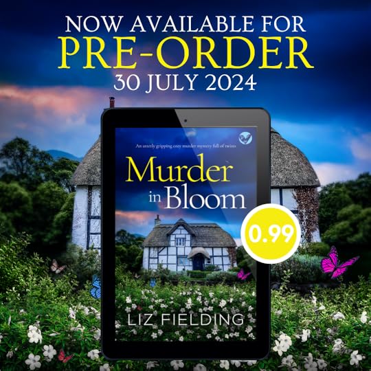Pre-order with cover of Murder in Bloom