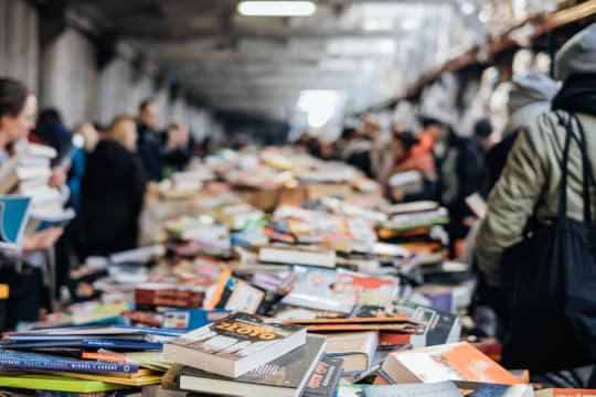 Crowd shopping for books at a book fare