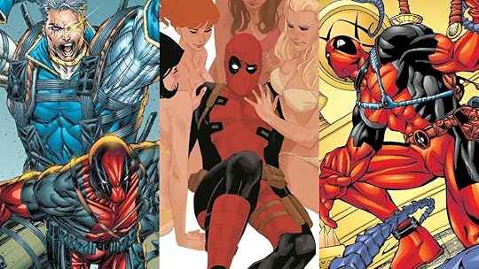 Various covers of Deadpool comics.