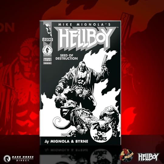 The Hellboy 30th Anniversay Seed of Destruction SDCC 2024 edition cover by Mike Mignola.