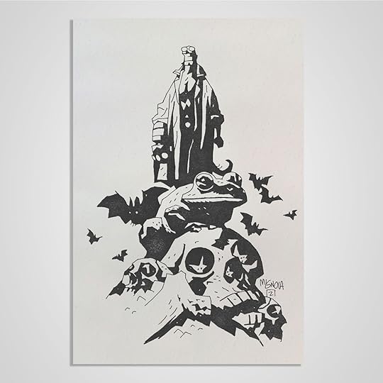 Hellboy Letterpress image from artist Mike Mignola.