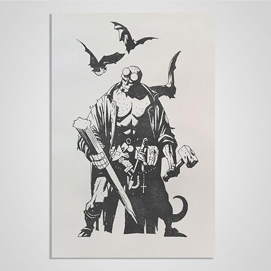 Hellboy Letterpress image from artist Mike Mignola.