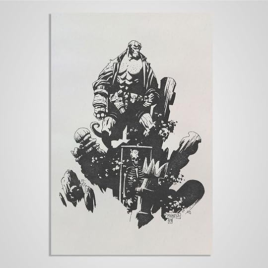 Hellboy Letterpress image from artist Mike Mignola.