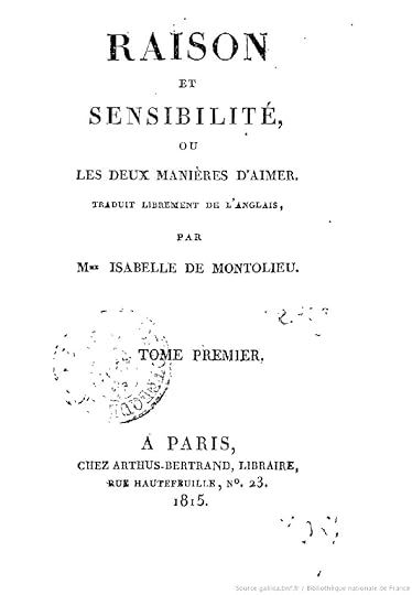 TItle page of Raison et sensibilité