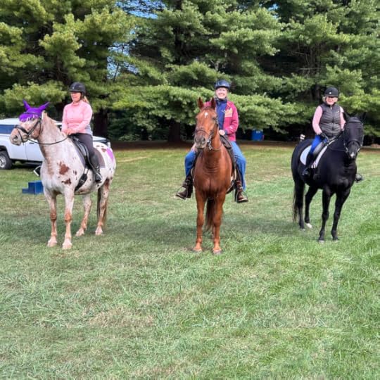 3 Riders sit on their horses