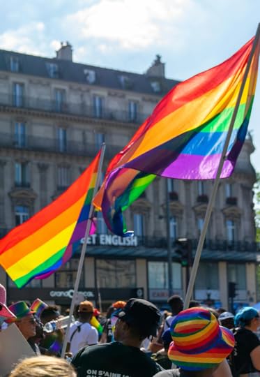 An image of a rainbow flag to celebrate gay rights.