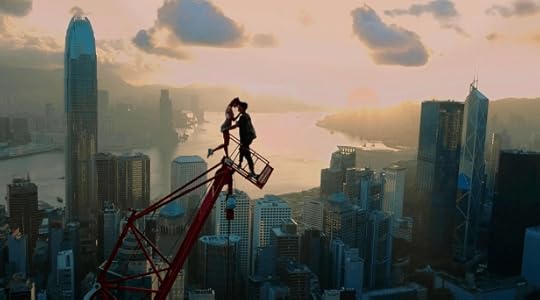 Angela Nikolau and Ivan “Vanya” Beerkus atop a crane.