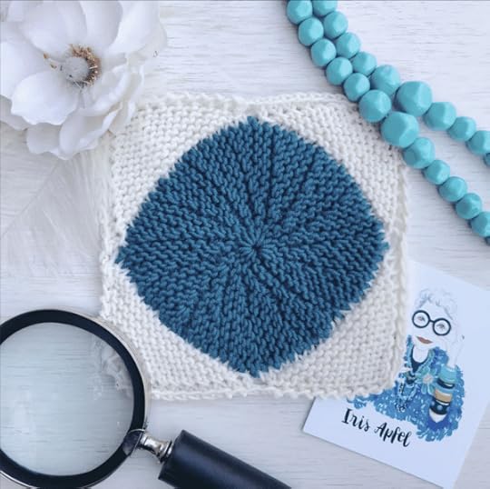 Knit a shortrow circle inside of a square to create a box motif