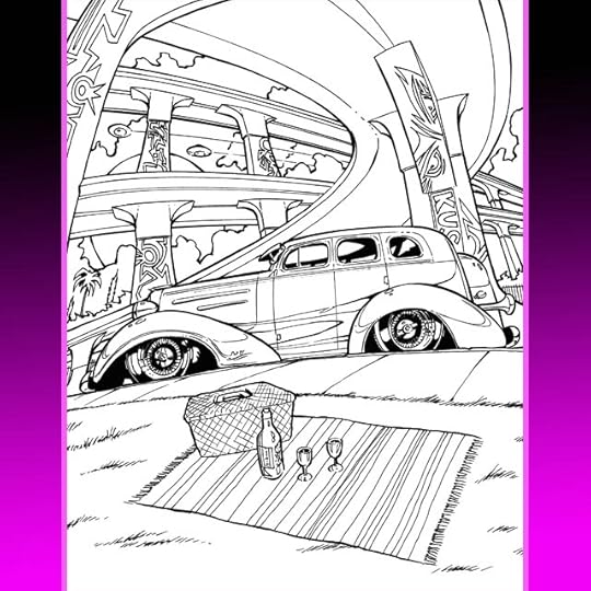 1936 Chevy Bomb Lowrider Concept Art by Fireball Tim Garage