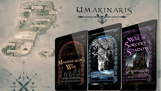 Ruarnon Trilogy Books covers plus a map of the fantasy area