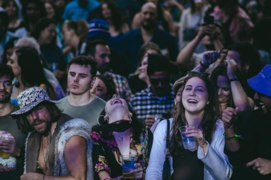 women laughing in the audience