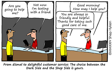 good vs bad customer service