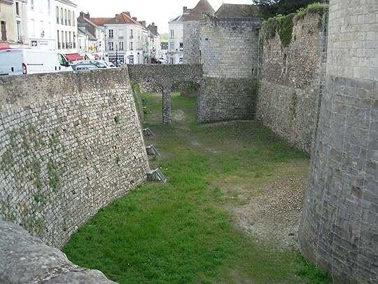 Dry moat of Dourdan Castle, France
