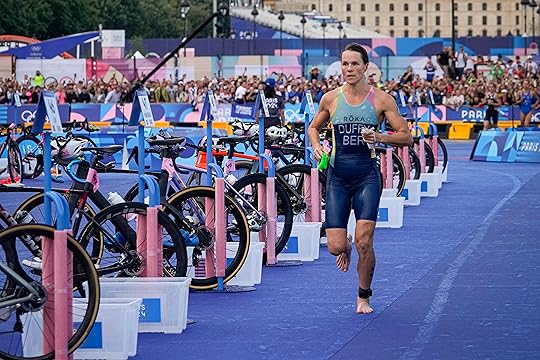 Flora Duffy, of Bermuda, competes during the women’s individual triathlon...