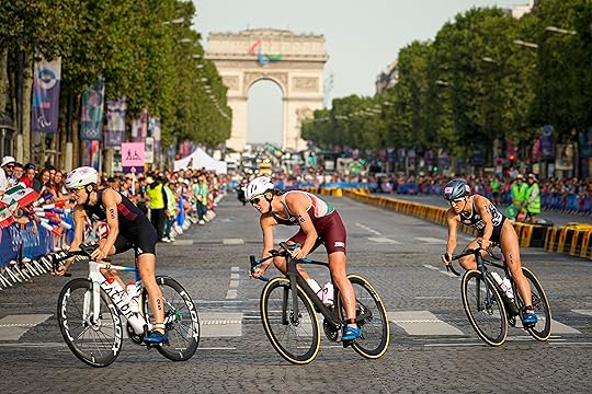 Britain’s Beth Potter, left, Hungary’s Zsanett Kuttor-Bragmayer, center, and Taylor...