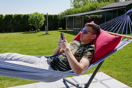 teen in hammock
