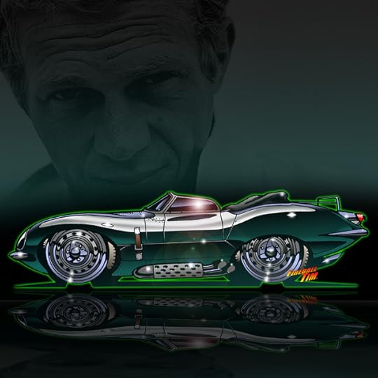 Steve McQueen 1956 Jaguar XKSS Concept Art by Fireball Tim Garage