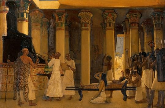 An invocation to I-em-hetep (Imhotep), the Egyptian deity of medicine by Ernest Board. In Cleopatra’s Heir, whenever Caesarion was having a seizure, he always had a flashback reminiscing all the treatments imposed upon his body by Cleopatra. I would like to imagine that Cleopatra must have tried to invoke the God of Medicine to help Caesarion heal from his disease.