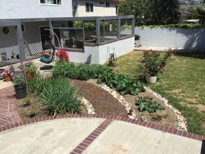vegetable garden and patio