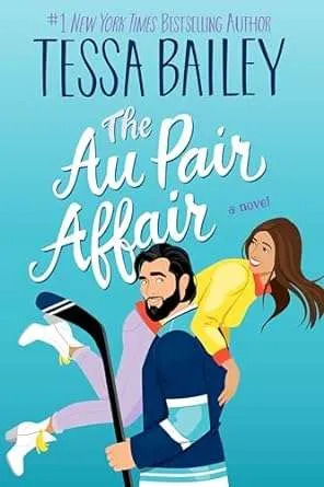 Illustrated cover in blue showing a handsome dark haired and bearded white man in hockey gear and holding a hockey stick carrying a pretty white woman over his shoulder. they are both smiling.