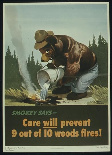 Smokey Bear’s first appearance on a Forest Fire Prevention campaign poster, released on August 9, 1944 (US Department of Agriculture Forest Service)