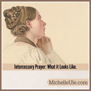 A woman in Intercessory prayer