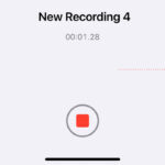 A photo of the auido recording screen on a phone.