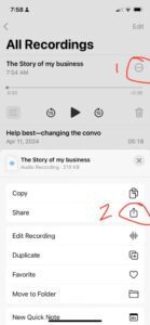 A photo of a screen showing an audio file being transferred to a laptop.