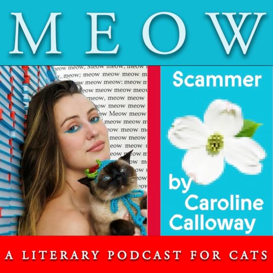 Author Caroline Calloway poses with her cat and her book, Scammer