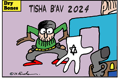 Dry Bones cartoon, gunfight, Missile Attack, Tisha B'Av, Bibi, Jews, Arabs, Gaza, Hamas, War, Hezbollah, Israel, Iran, Ayatollahs, Mullahs, Holiday,